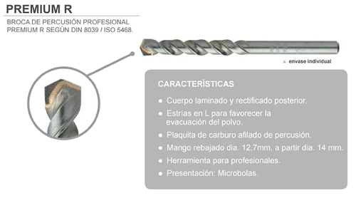 Broca de Percusión Profesional Premium R Largo 150-160.