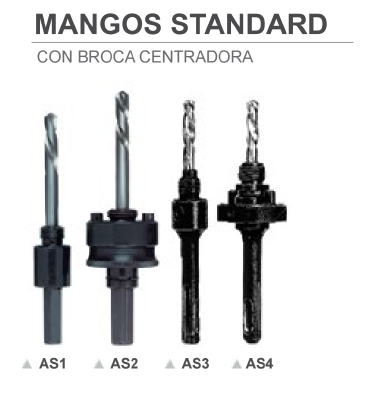 Mango Standard Broca Centradora AS4 para Corona Bi-Metal.
