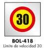 Señal Serigrafiada Bolsa Plástico "Límite Velocidad 30".