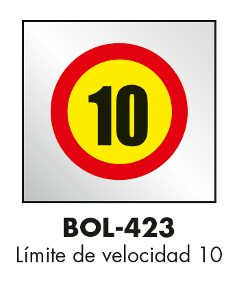 Señal Serigrafiada Bolsa Plástico "Límite Velocidad 10".
