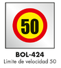 Señal Serigrafiada Bolsa Plástico "Límite Velocidad 50".