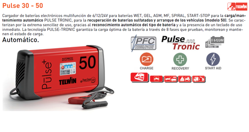 Cargador Baterías Multifunción Telwin Pulse 30.