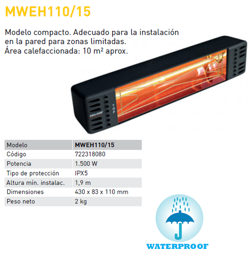 Calefactor Infrarrojos Titan MWEH110/15.
